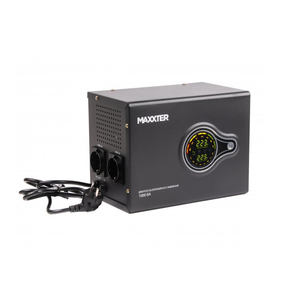 Джерело безперебійного живлення Maxxter MX-HI-PSW1000-01 1000ВА / 600Вт лінійно-інтерактивне з правильною синусоїдою